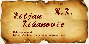 Miljan Kikanović vizit kartica